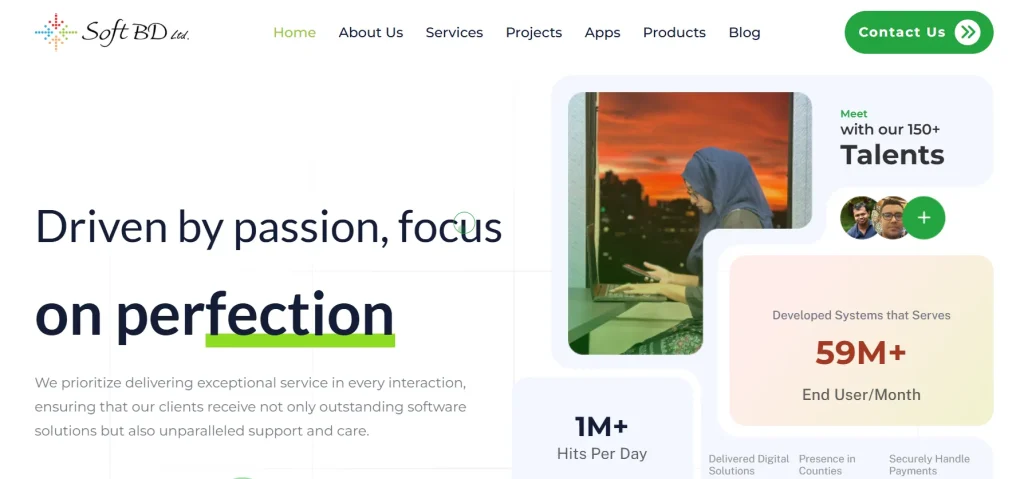Soft BD Limited software company in Bangladesh website screenshot